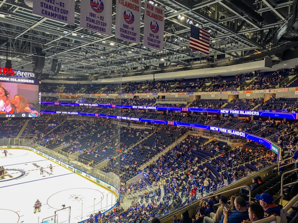 UBS Arena exteriör vid Belmont Park på Long Island